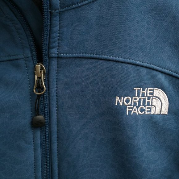 THE NORTH FACE APEX BIONIC SOFT SHELL BLUE HOODED JACKET WOMEN'S SMALL - Picture 3 of 8